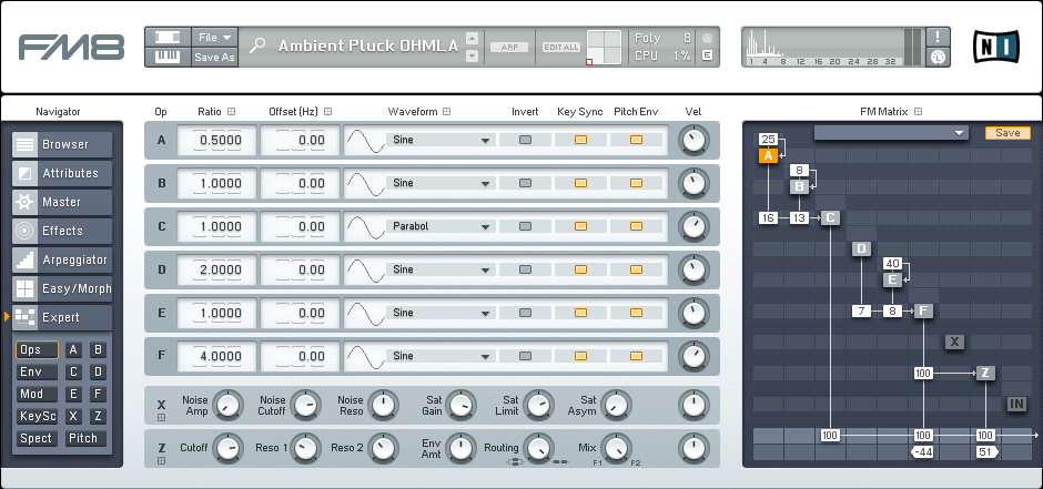 Designing Better Ambient Pluck Synths in FM8 Tutorial by OhmLab 1
